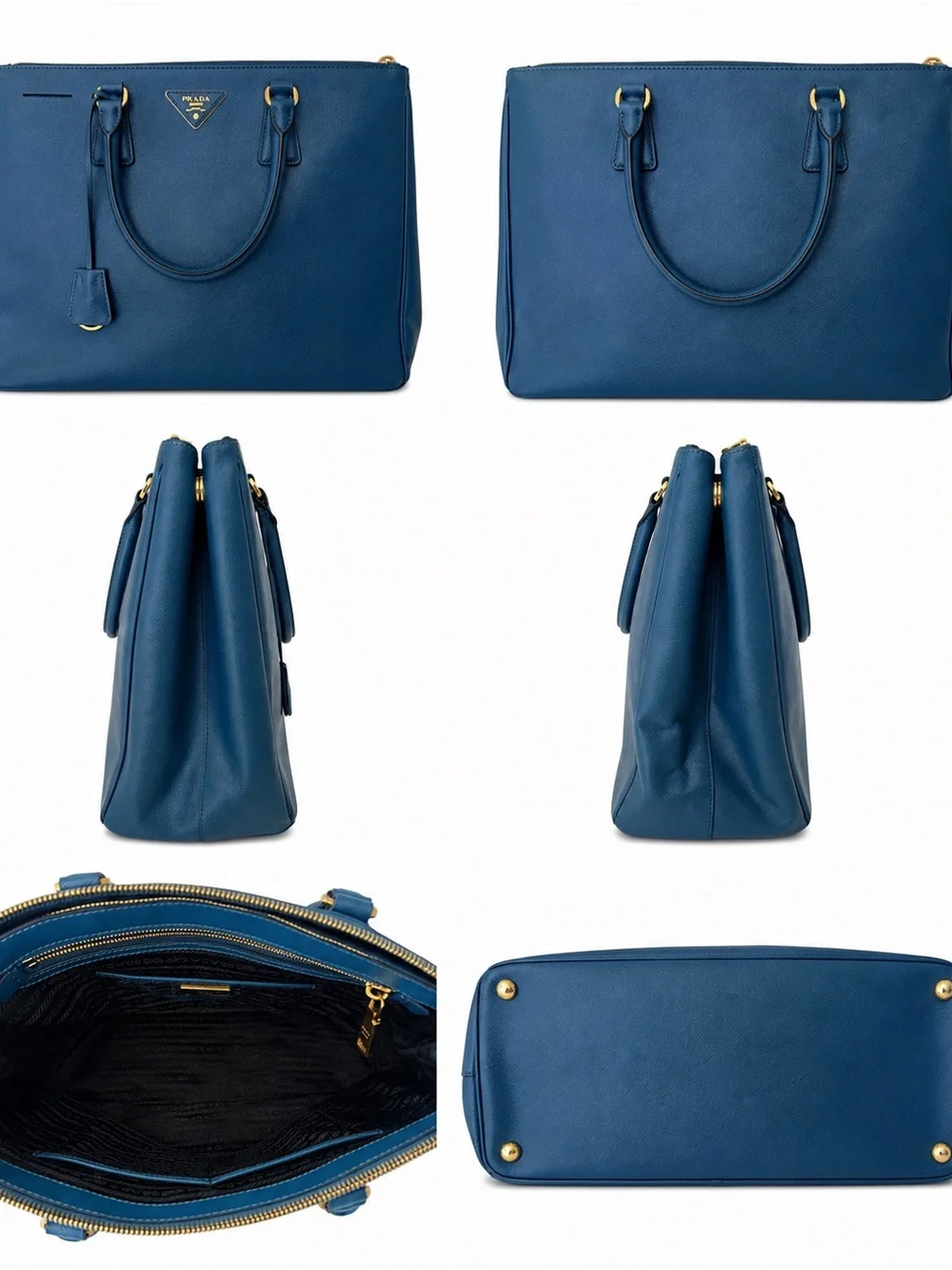 Prada Large Saffiano Leather Tote with Gold Hardware